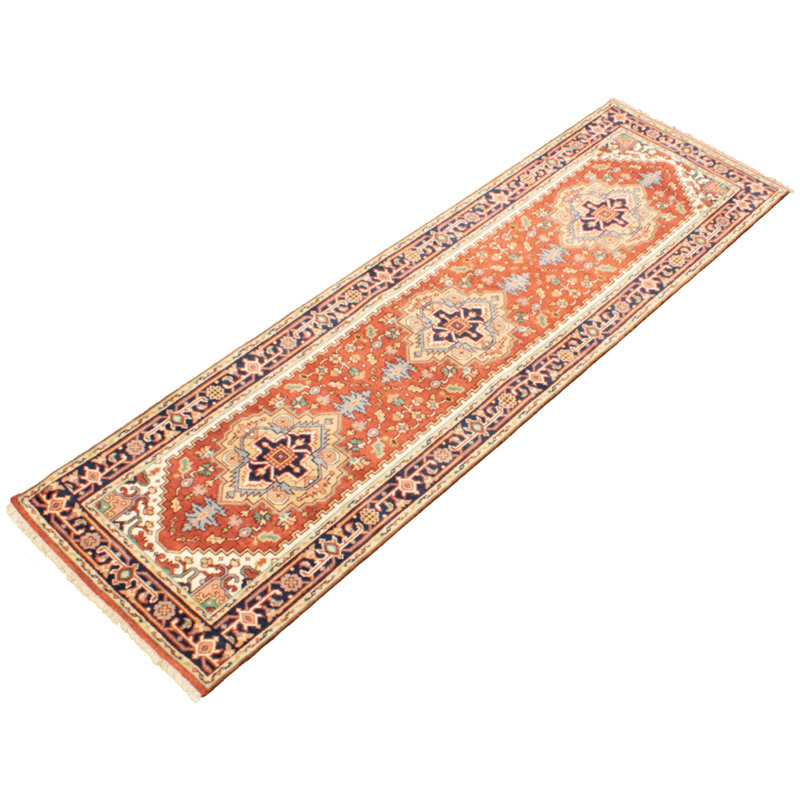 Tapis de couloir Ivoire en Tapis décoratif laine noué à la main de conception unique 2 pi 11 po x 9 pi 11 po Dewitte
