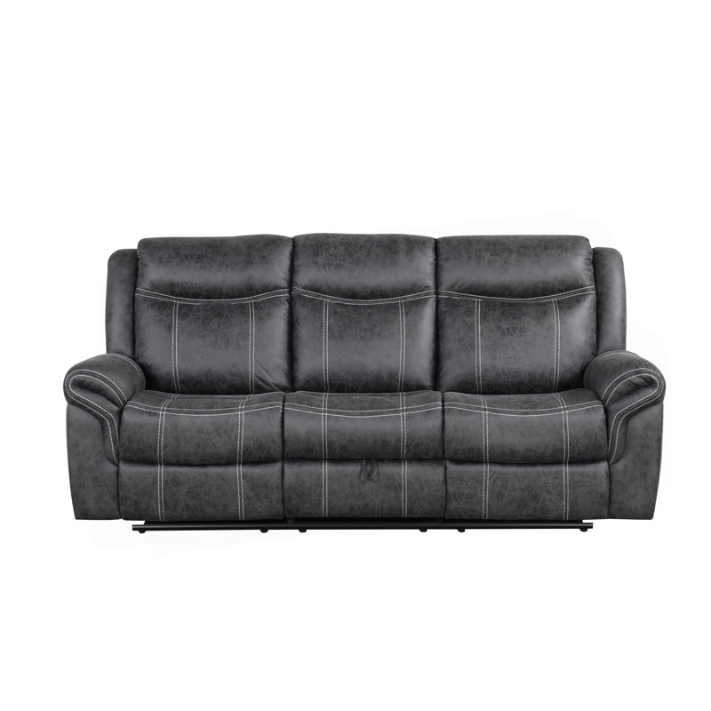 Canapé en microfibre gris foncé Power Motion