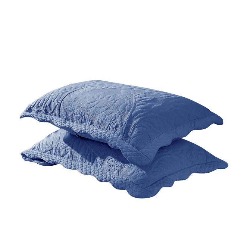 2 taies décoratives 100% coton matelassées, housses décoratives, Standard, Navy