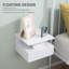 Ensemble de 2 tables de chevet flottantes avec tiroir et tablette, blanc