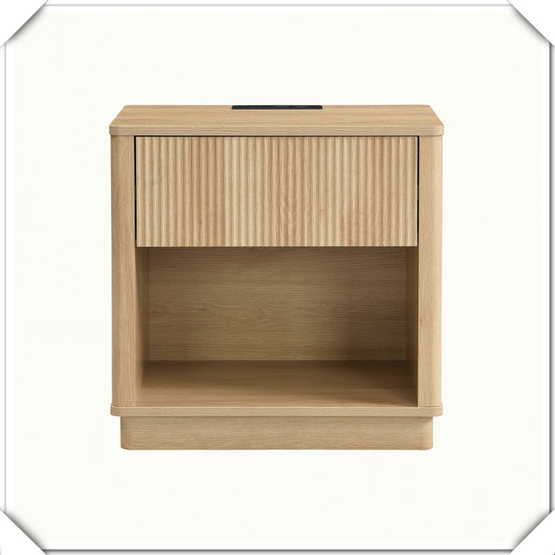 Table de chevet avec prise USB, tiroir de rangement, petite surface, moderne, fonctionnel, polyvalent, pratique et élégant