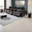 Luxueux fauteuil inclinable réglable en cuir véritable, confort moderne, cinéma maison