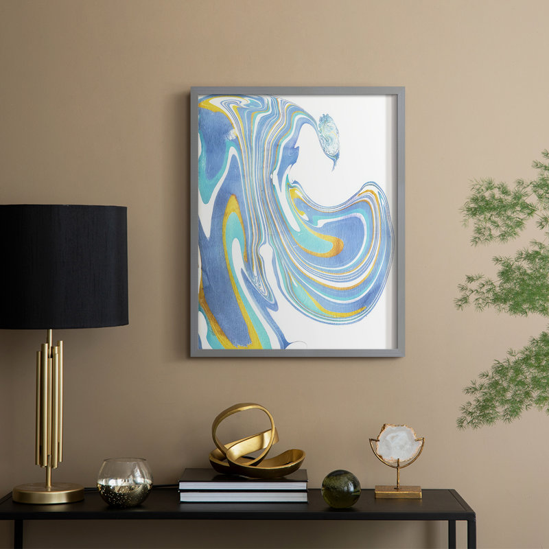 Galaxie V, reproduction encadrée en bois massif, H 11 po x l 9 po, Gris