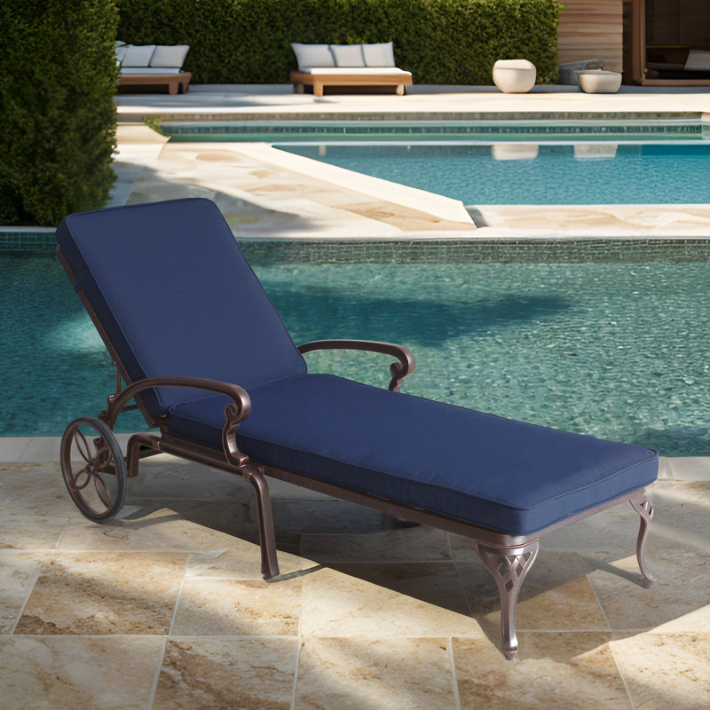 Chaise longue inclinable 60 po Bedwell, Bleu marine