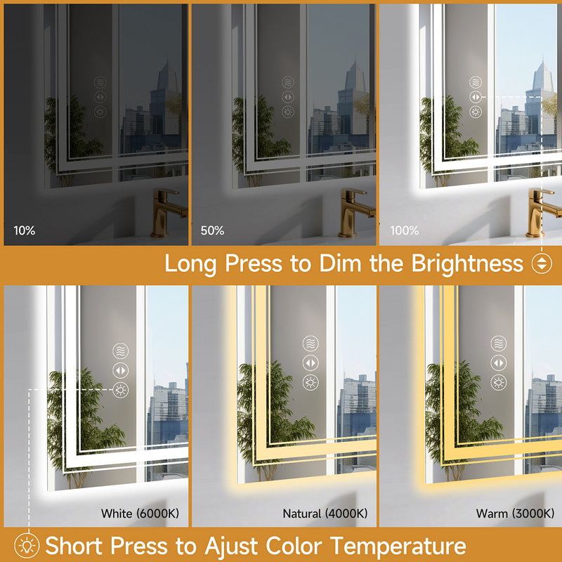 20X28 Inch Frameless LED Bathroom Mirror,Smart Mirror, 20.14" x 28.14", Rectangle