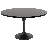 Heatherton 48" Round Dining Table with MDF Top Kitchen Table and Black Stainless Steel Pedestal Base Seats 2-6 Person-1028535433