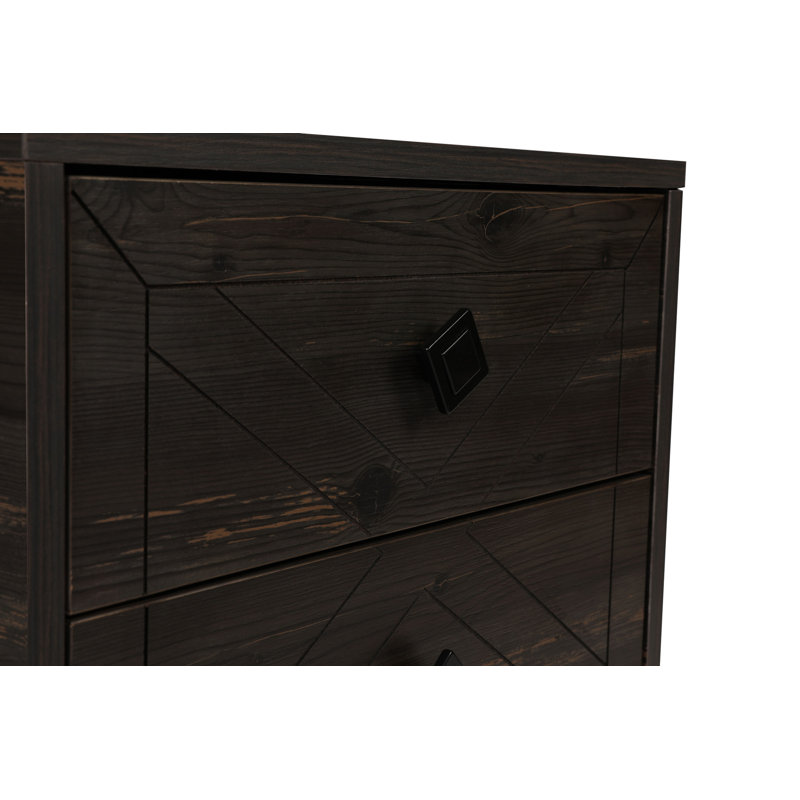 Chenoweth 50cm W Manufactured Wood Bedside Table, Dark Brown