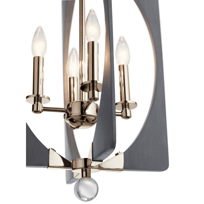  Lustre rectangulaire / carré 4 lumières façon bougie