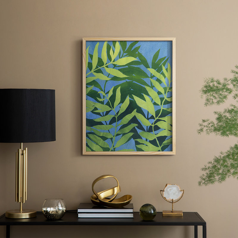 «Ocean Vines I», reproduction encadrée - bois massif, H 11 po x l 9 po