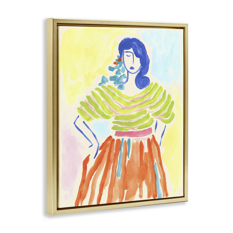 «Bold Hued Fashion», art mural encadré sur toile flottante par June Erica Vess, H 21 po x l 17 po