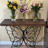 August Grove® Shiela 40.75 Solid Wood and Iron Console Table & Reviews