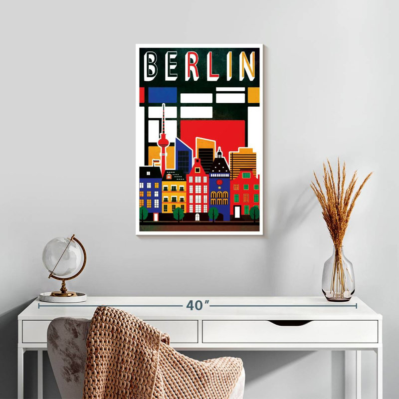 Affiche rétro de Berlin, Berlin, H 24 po x l 16 po