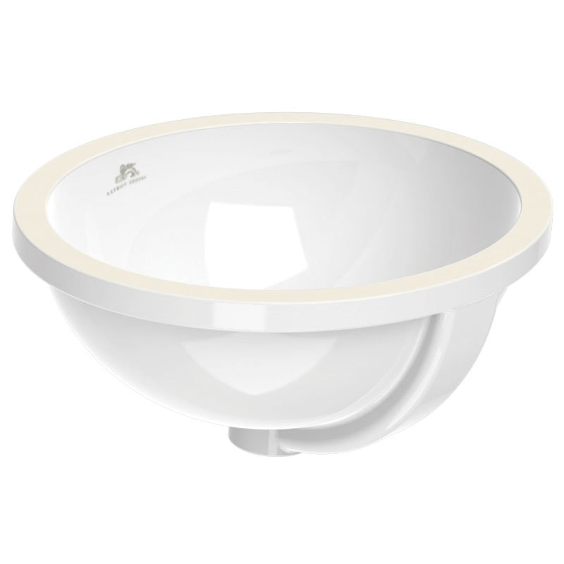 Lavabo de salle de bain ovale blanc encastré en porcelaine vitreuse avec trop-plein