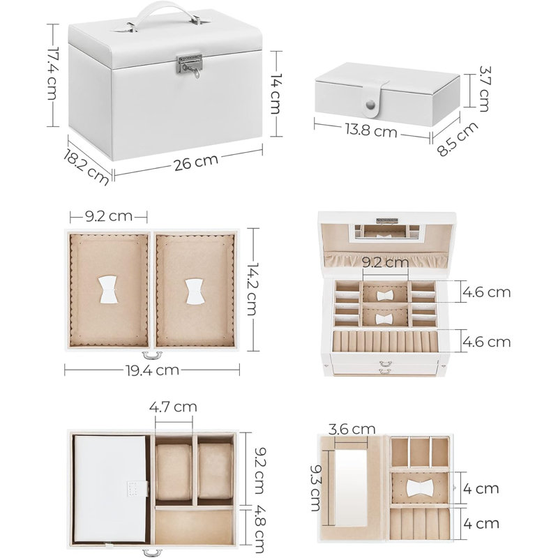 Jewellery Box +,  White/Beige