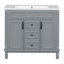 36'' Bathroom Vanity with Top Sink, Grey Mirror Cabinet