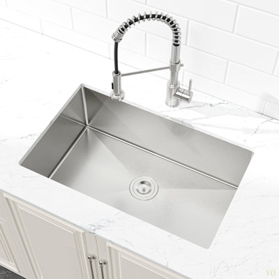 Stainless Steel Kitchen Sink, 30″X19″ Drop In Single Bowl, Undermount Handmade Sink, With US Standard Drain And Hook