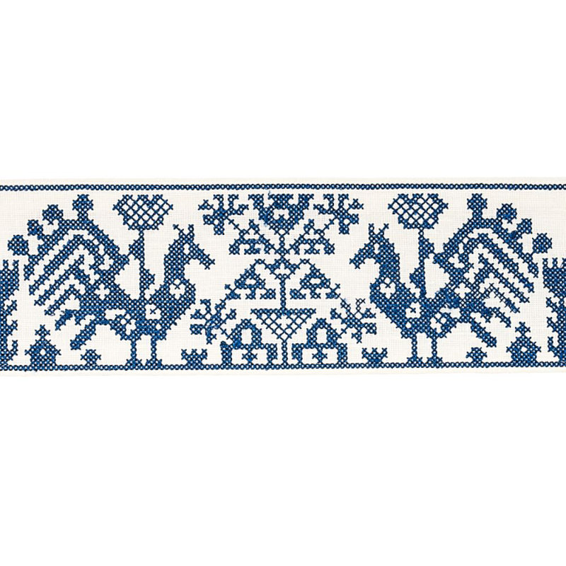 Tarpan Embroidered Tape, Navy