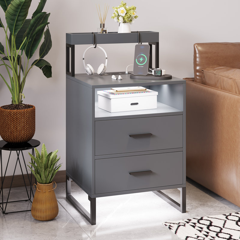 45cm W Bedside Table, Grey