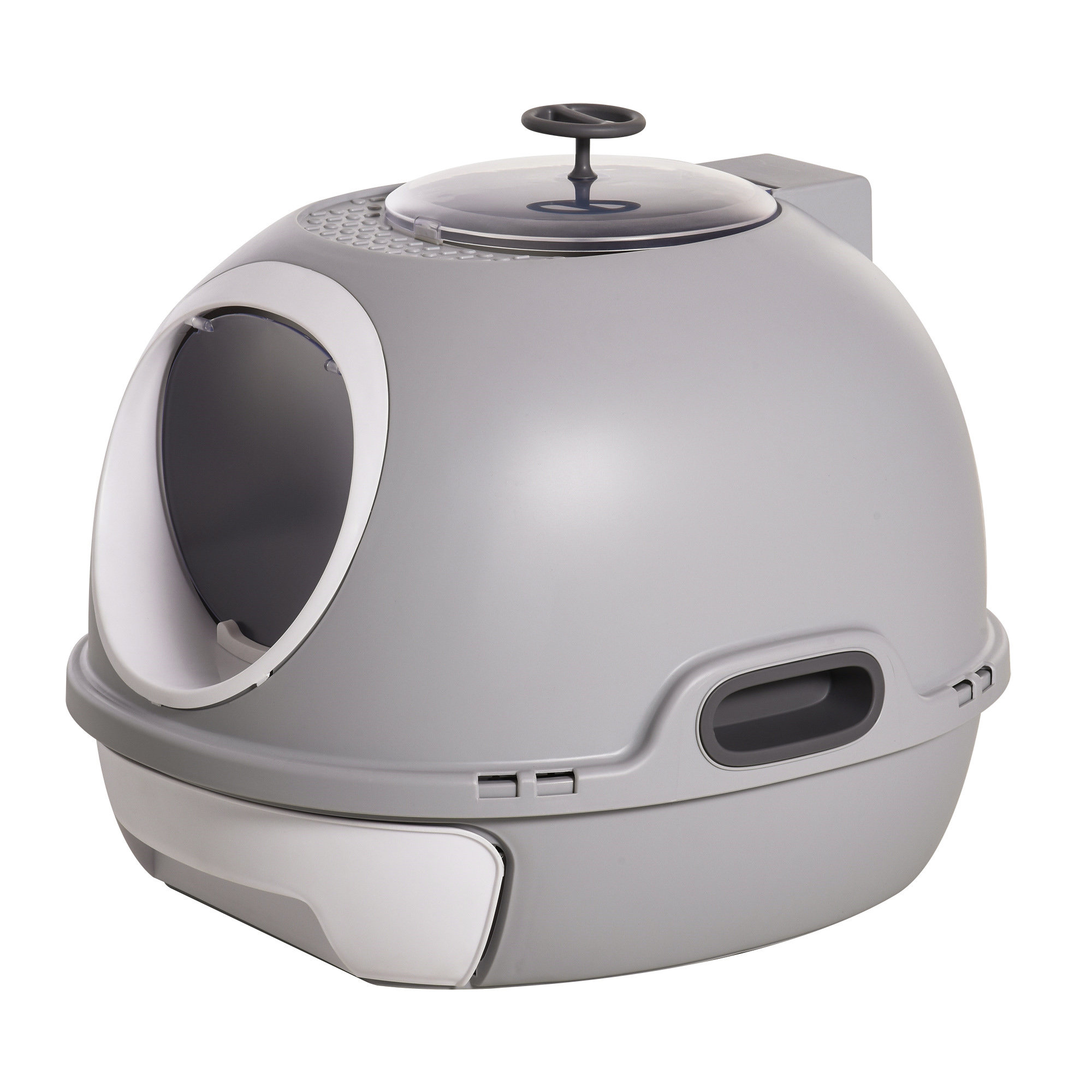 Archie & Oscar Futuristic Capsule-Shaped Cat Litter Box W/ 2 Doors ...