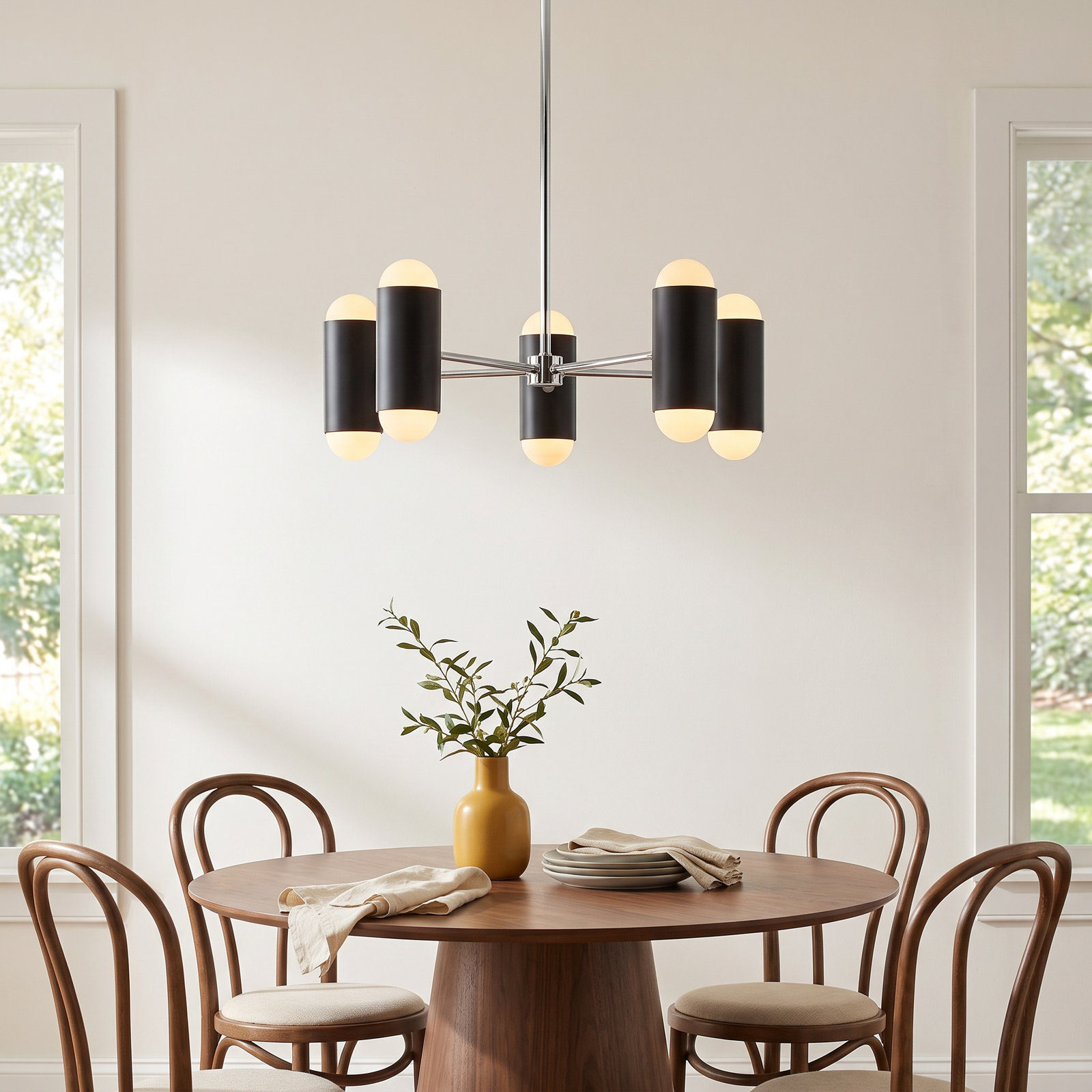 Victoria 10 - Light Sputnik Chandelier, Polished Nickel/Soft Black