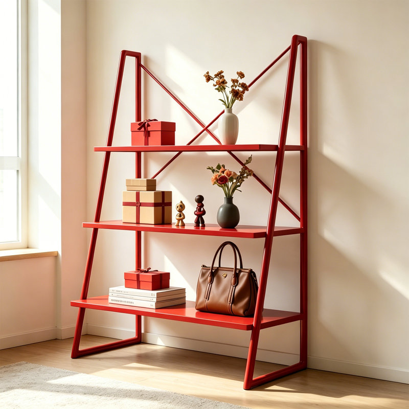 Modern A Frame Display Shelf, (3 Shelves) 51.18"H x 31.5" W x 11.81"D