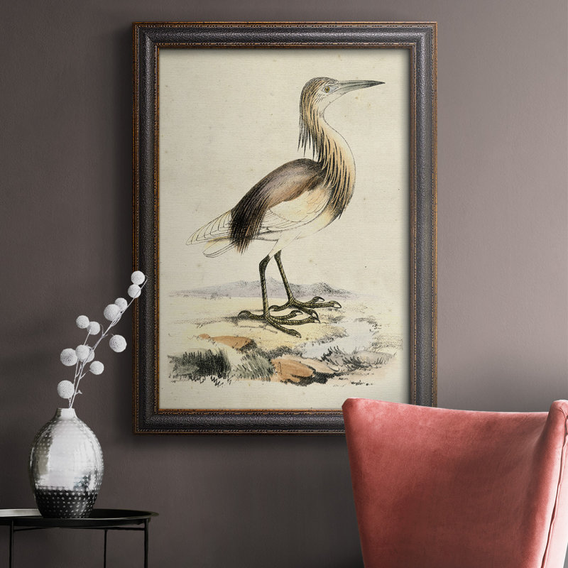 Antique Heron I, toile encadrée de qualité supérieure - prête à être accrochée, H 36 po x l 24 po x P 2,5 po