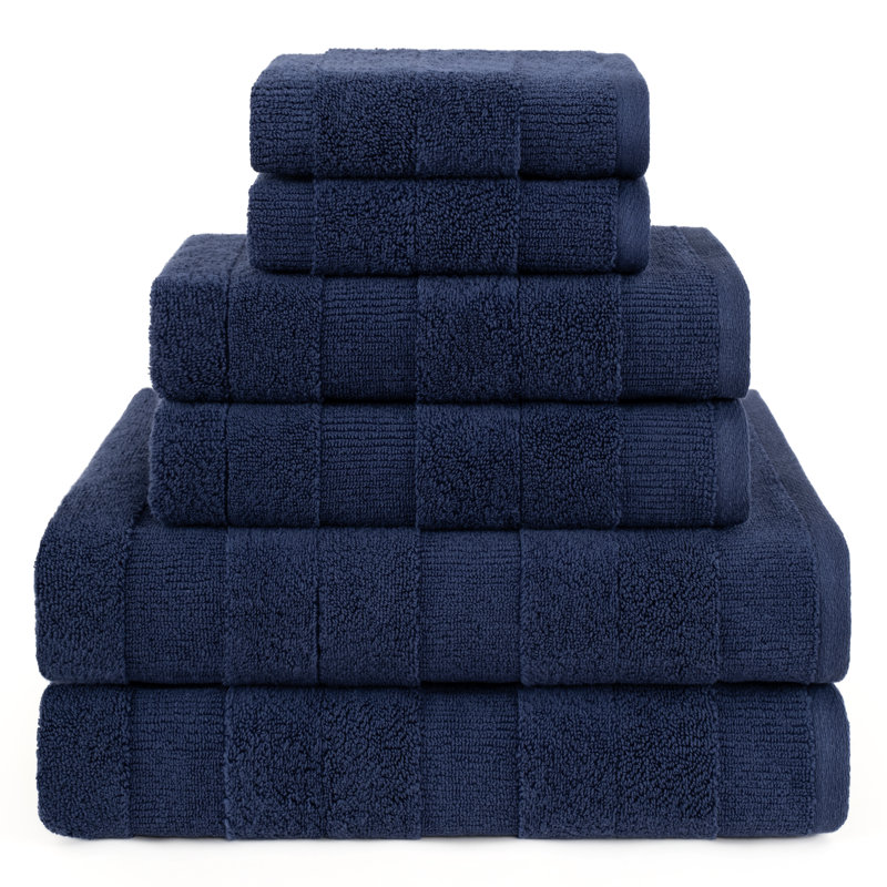 Luxury Extra Soft 100% Cotton 6 Piece Bath Towel Set, Navy