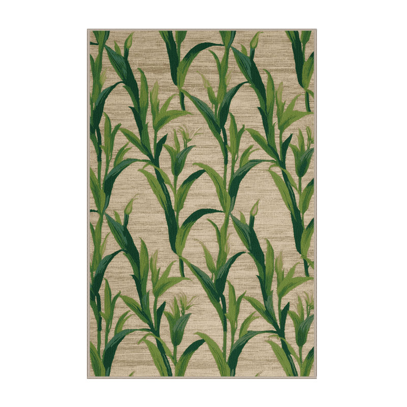Washable Day Lily Shoots Vegetables Area Rug, Rectangle 2' x 3'