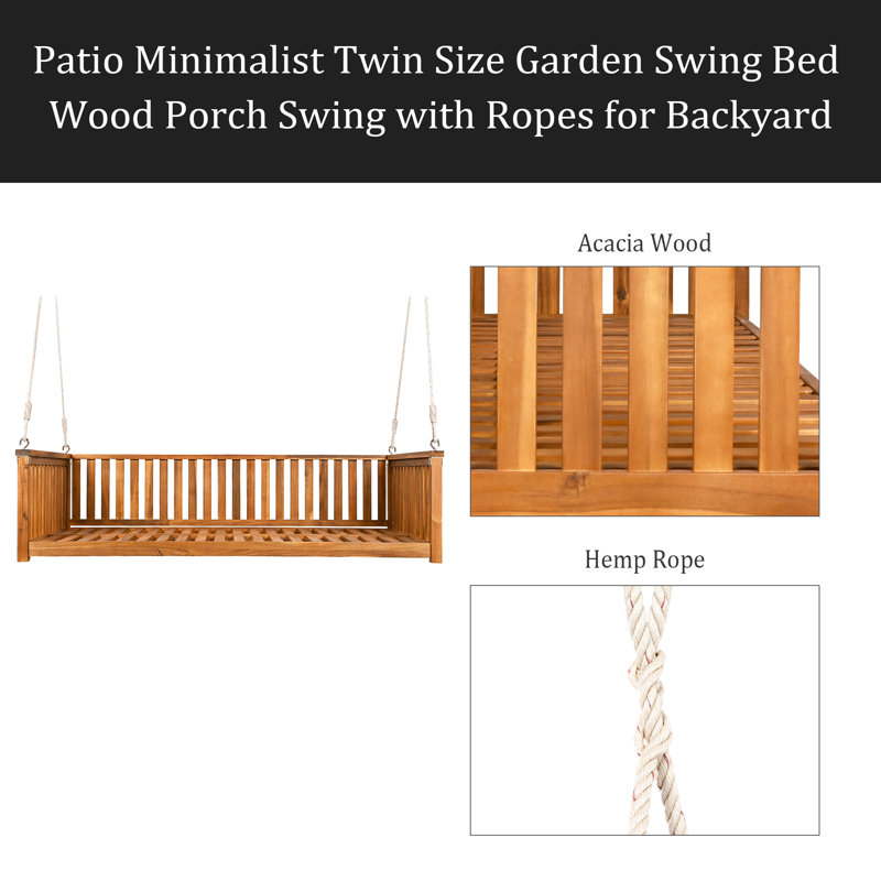 Balancelle de patio en bois pour lit de jardin