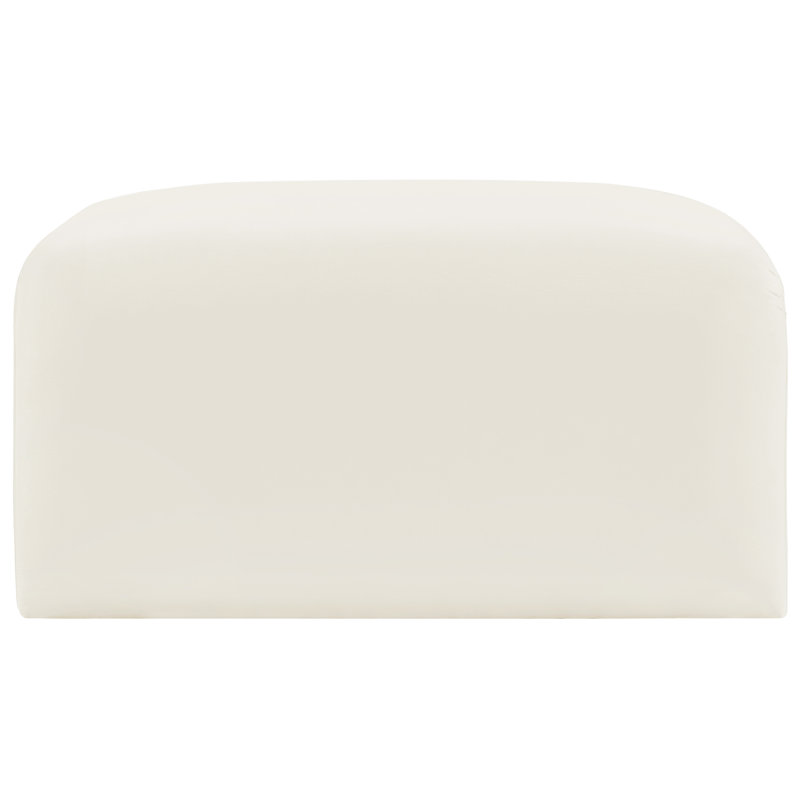Hingham Josie 31" Velvet Ottoman, Cream Velvet