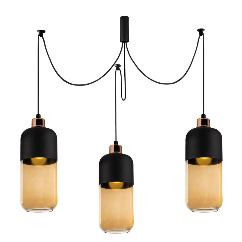 Luminaire suspendu cylindrique à 3 lumières Jak
