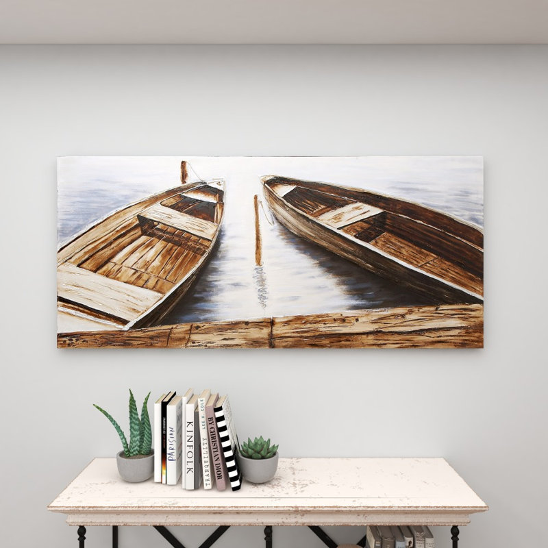 Toile, voilier, bateau, art mural brun