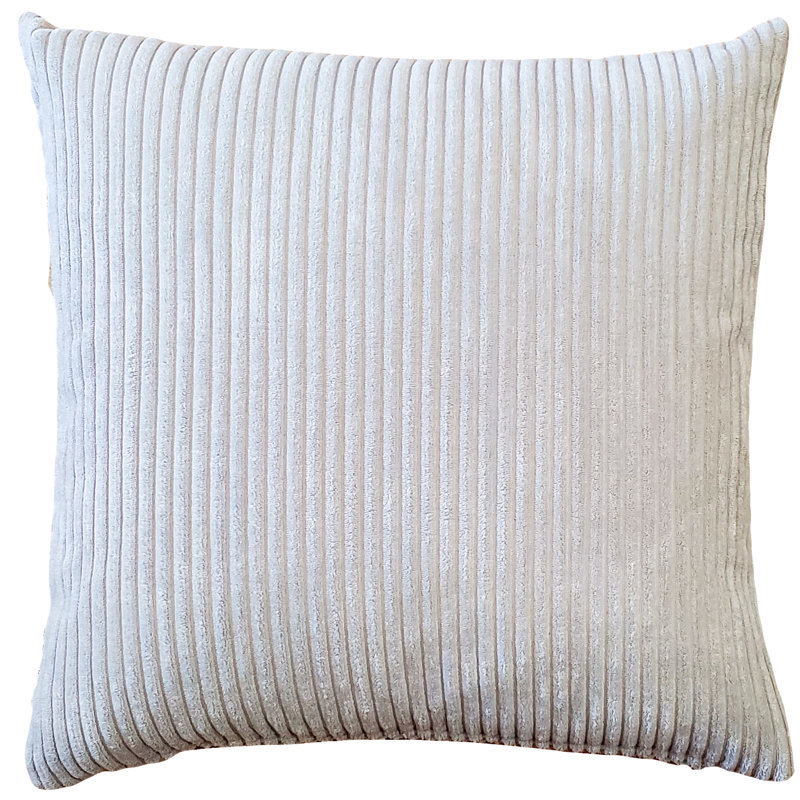 Wide Wale Corduroy Solid Color Plush Polyester Filled Reversible Throw Pillows, 22" H x 22" W x 7" D, Oyster