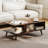 2-Tier Coffee Table w/ Compartments & Metal Legs Rectangle Tea Cocktail Table-557062547