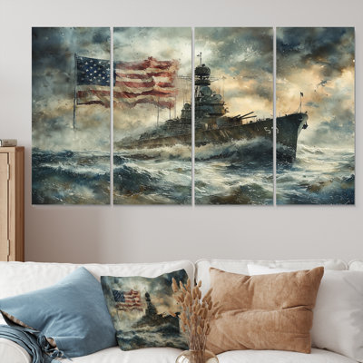 Allisia - Patriotiste américain, art mural moderne, 4 pièces