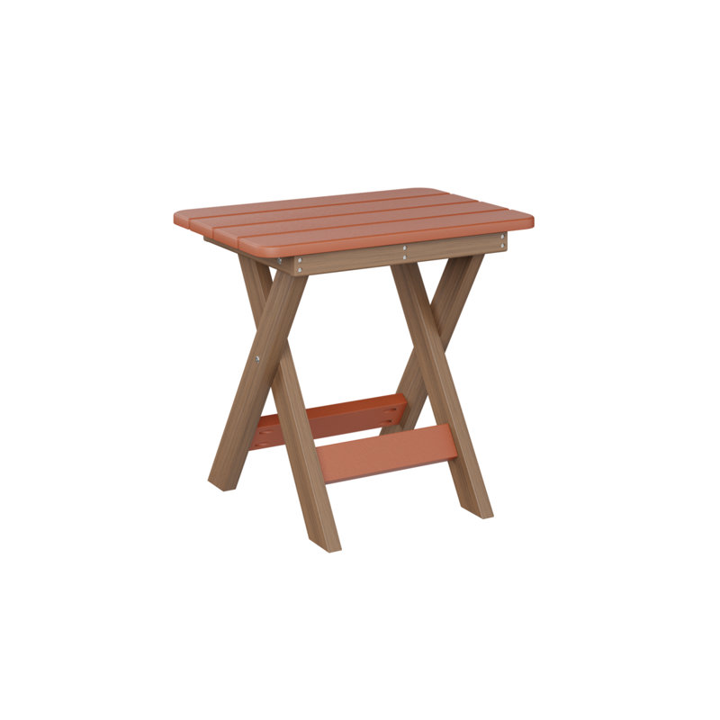 Outdoor Rectangle Side Table, Antique Mahogany, Mango Orange