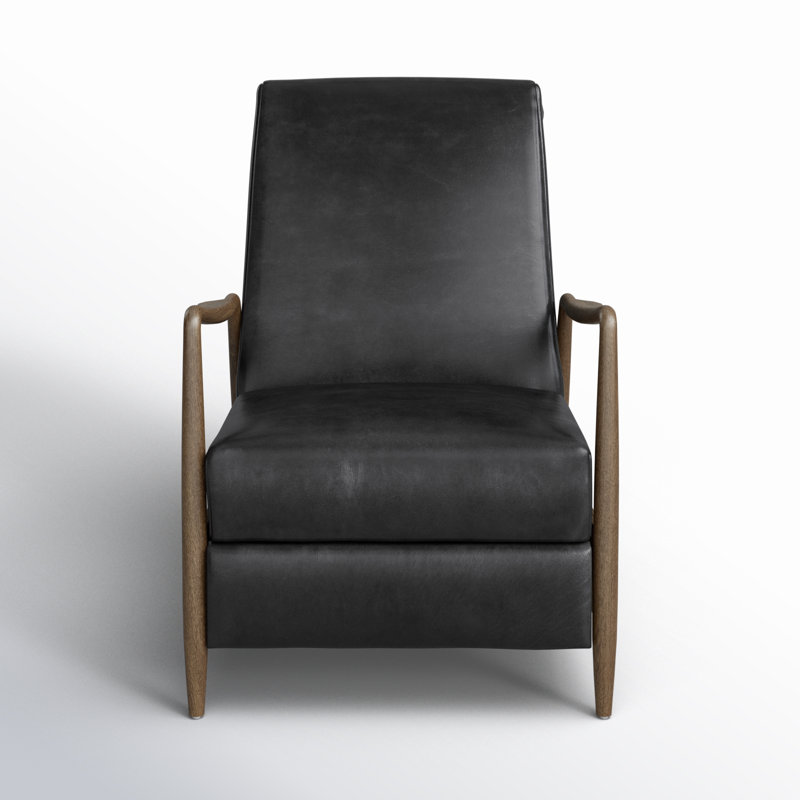 Braden Recliner-Dakota Warm Taupe, Dakota Black Genuine Leather