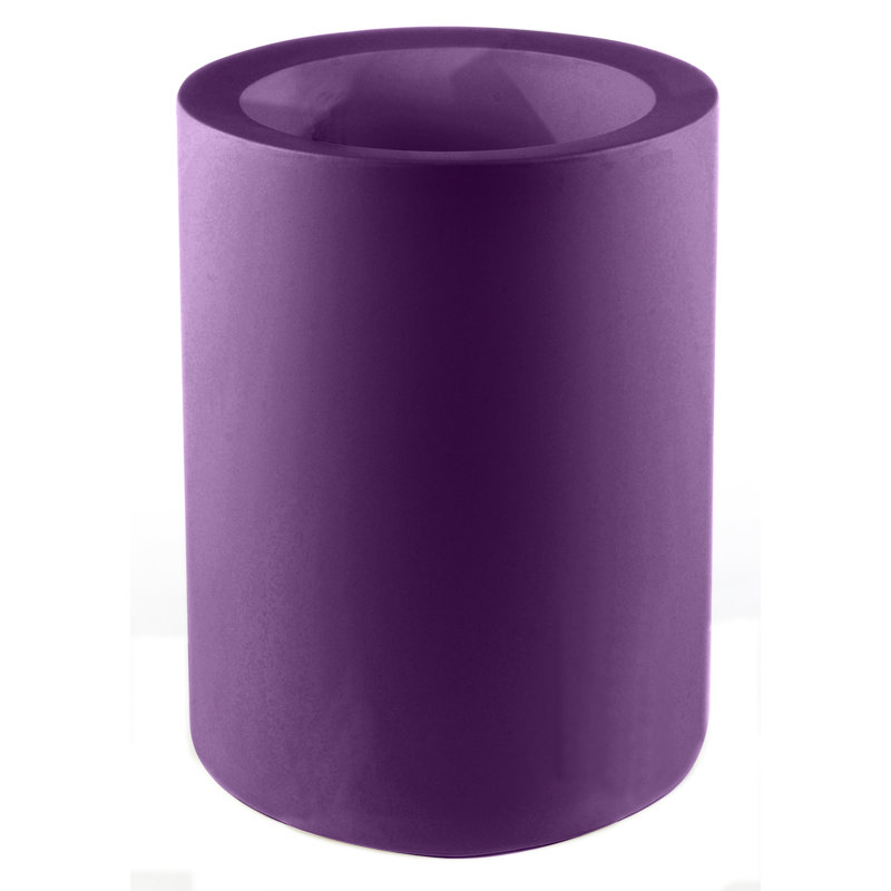 Cilindro Resin Pot Planter, 35.5" H x 23.5" W x 23.5" D, Black