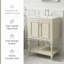 Meuble-lavabo simple 24 po avec lavabo en céramique ORVICA, tablette ouverte, 2 tiroirs-129892722