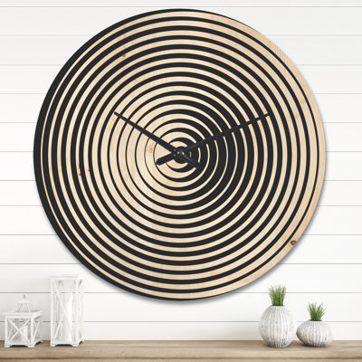 Horloge murale moderne en bois noir et blanc