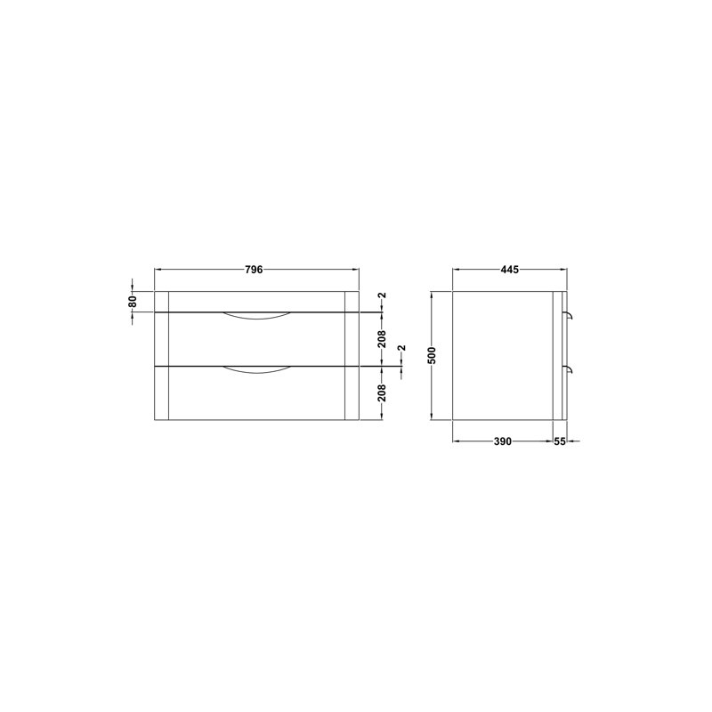 Parade 807mm Single Bathroom Vanity with Integrated Vitreous China Basin, Gloss White
