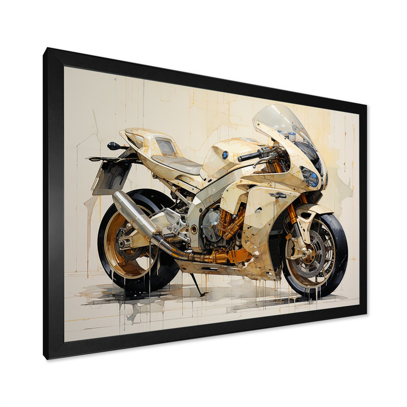 Minimalisme à moto I sur toile, H 30 po x l 40 po x P 1,5 po, Cadre simple noir