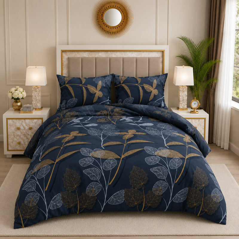 Microfiber Floral Duvet Cover Set, Single