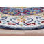Tapis rond bleu / rouge / jaune en laine touffeté à la main-1549318491