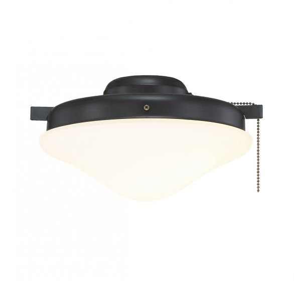 Ventilateur 2 lumières Meridian en noir mat, Noir mat