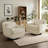 Upholstered Light Sand Chenille Swivel Oversized Lounge Armchair With Pillow And Metal Base (Set of 2)-1364762079