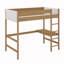 Lit mezzanine avec bureau, échelle, barrières de sécurité
