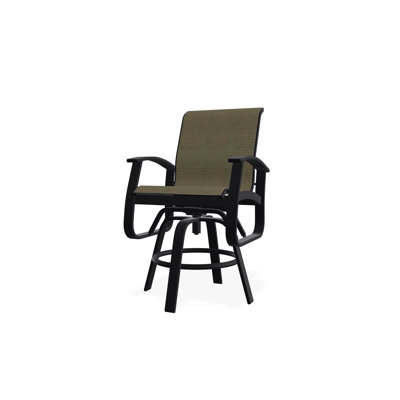 Fauteuil pivotant à hauteur de balançoire en aluminium avec accoudoirs en polymère de qualité marine Belle Isle