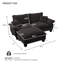 Canapé modulaire modulaire, canapé nuage avec conception de voilier, 1 repose-pieds mobile et 2 coussins moelleux inclus, chenille confortable