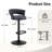 Modern Woven Dark Gray Suede Fabric Tufted Back Swivel Bar Stools With Adjustable Height Black Metal Base And Footrest Stylish Stools For Kitchen Counter Breakfast Bar Or Home Bar, Set Of 2-2020868912-2024881640
